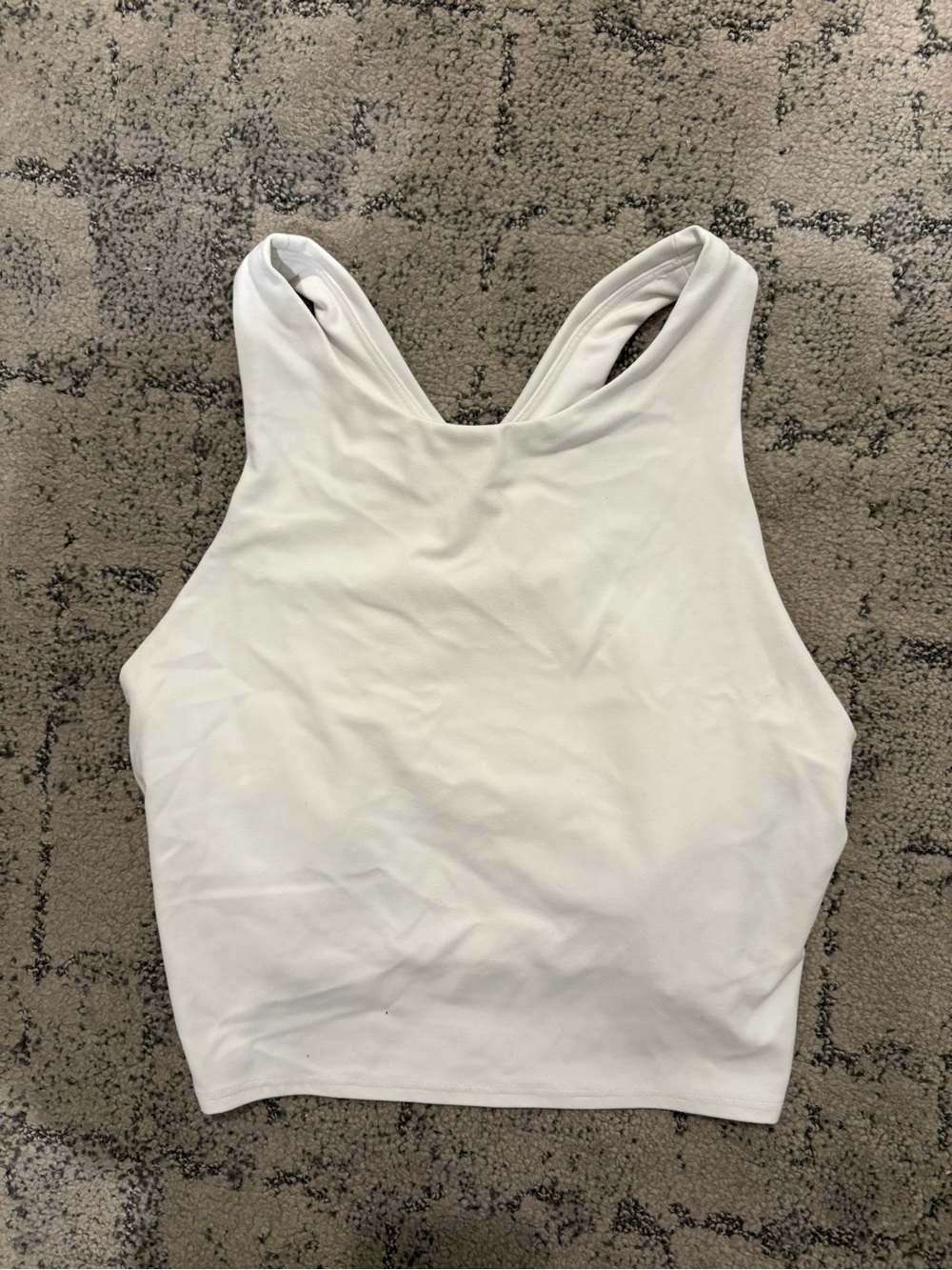 Athleta White Racerback Crop Tank